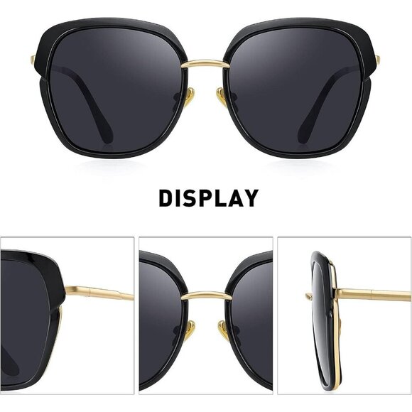 Vintage Oversized Women\'s Polarized Sunglasses Gift Box Fashion UV400 main image 2